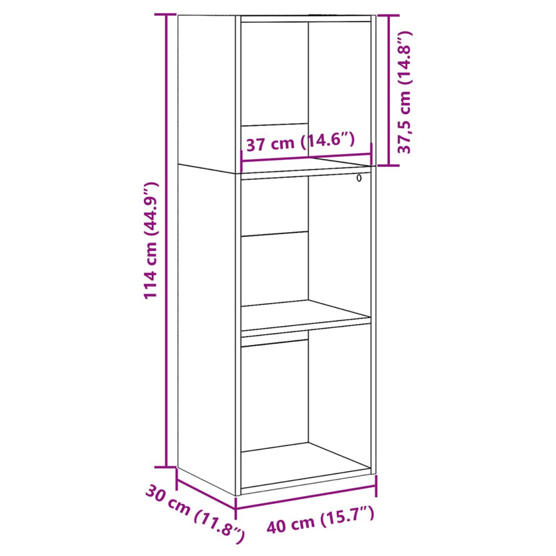 Bücherregal Schwarz 40x30x114 cm Holzwerkstoff