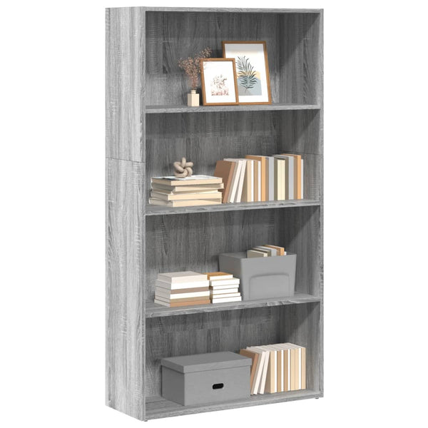 Bücherregal Grau Sonoma 80x30x152 cm Holzwerkstoff