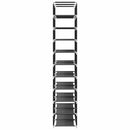 Schuhregale 2 Stk. 10 Ebenen Schwarz 33X33X174 Cm Vliesstoff