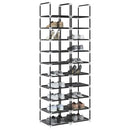 Schuhregale 2 Stk. 10 Ebenen Schwarz 33X33X174 Cm Vliesstoff