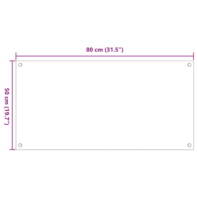 Küchenrückwände 2 Stk. Transparent 80x50 cm Hartglas