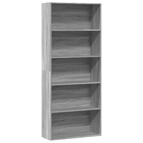 Bücherregal Grau Sonoma 80x30x189 cm Holzwerkstoff