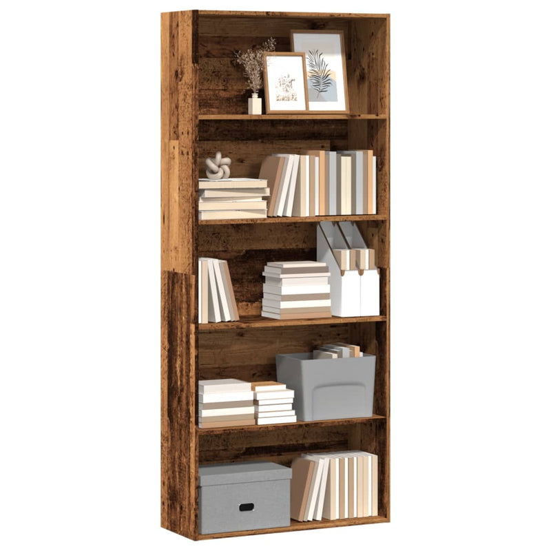 Bücherregal Altholz-Optik 80x30x189 cm Holzwerkstoff