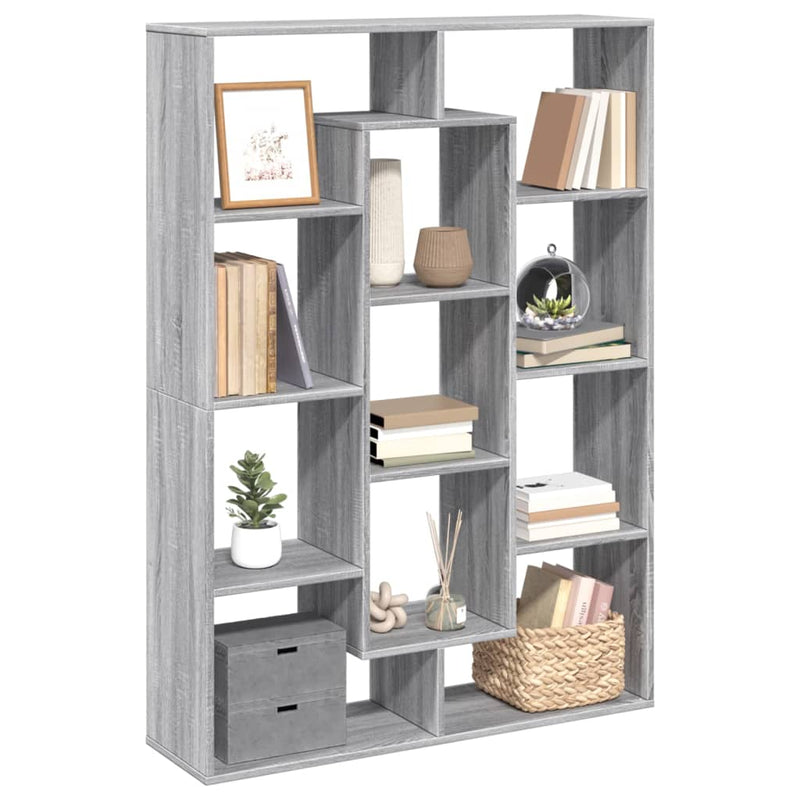 Bücherregal Grau Sonoma 102x29x143 cm Holzwerkstoff