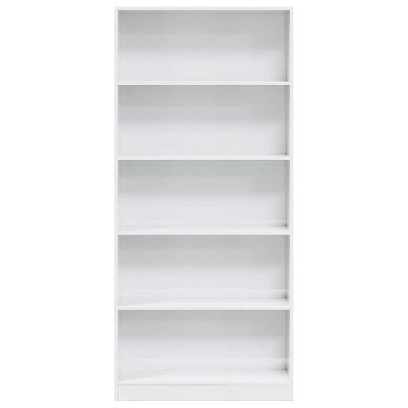 Bücherregal Hochglanz-Weiß 80x24x176 cm Holzwerkstoff