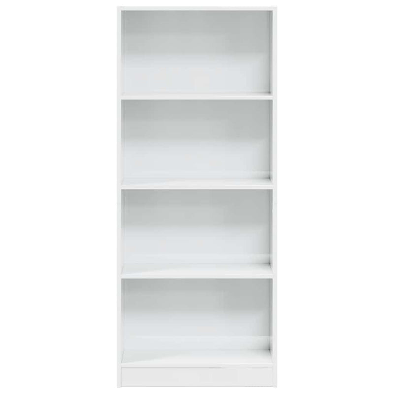 Bücherregal Hochglanz-Weiß 60x24x143 cm Holzwerkstoff