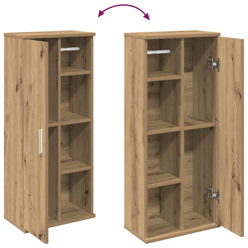 Badezimmerschrank mit Rollenhalter Artisan-Eiche 39x22x90 cm