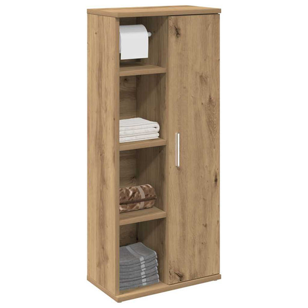 Badezimmerschrank mit Rollenhalter Artisan-Eiche 39x22x90 cm