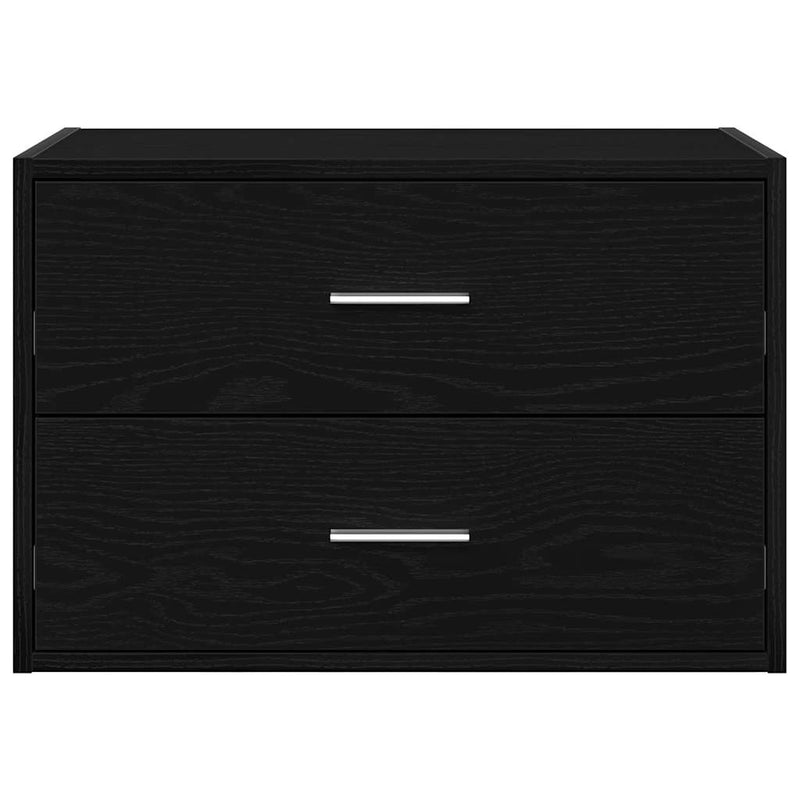 Schrank mit 2 Schubladen Schwarz Eichen-Optik 60x31x40 cm