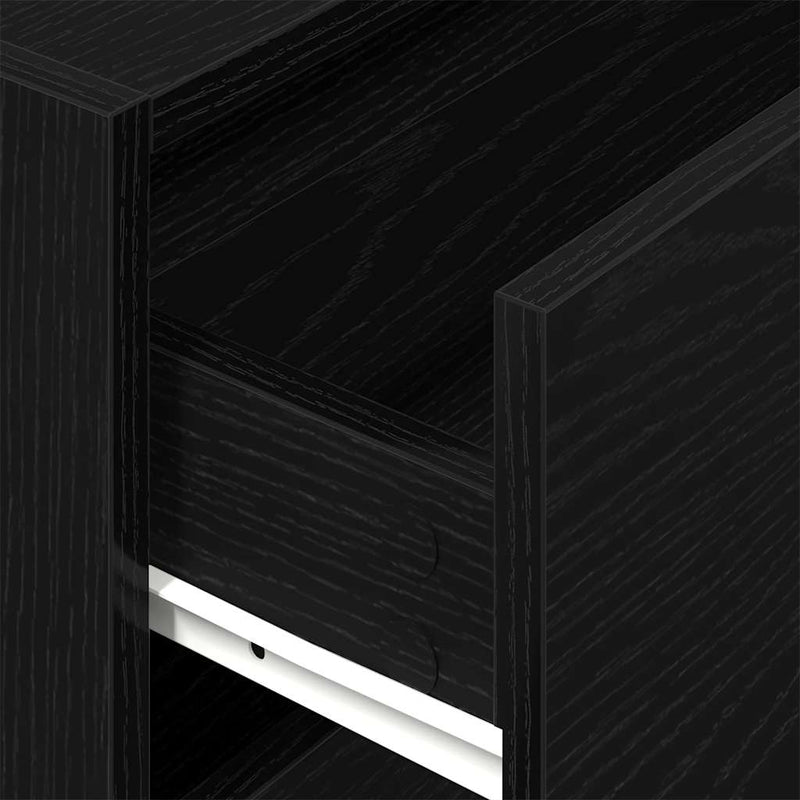 Schrank mit 2 Schubladen Schwarz Eichen-Optik 60x31x40 cm