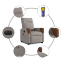 Elektrischer Massagesessel Mit Aufstehhilfe Stoff Taupe