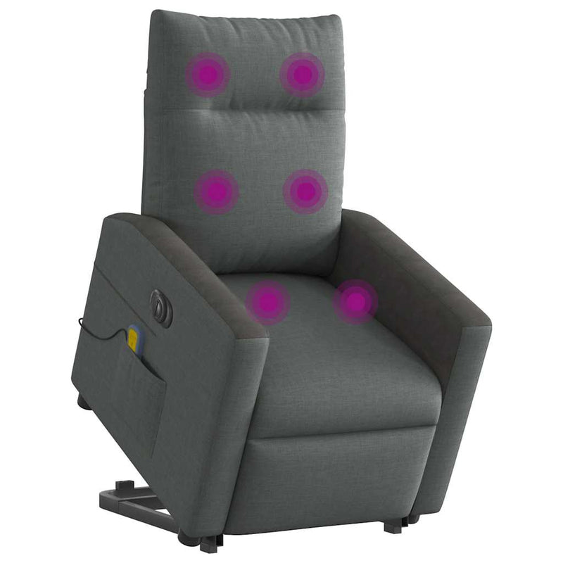 Elektrischer Massagesessel Mit Aufstehhilfe Stoff Dunkelgrau