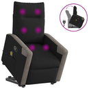 Elektrischer Massagesessel Mit Aufstehhilfe Stoff Schwarz