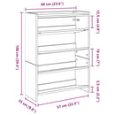 Schuhregal 60X25X Holzwerkstoff Betongrau