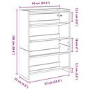 Schuhregal 60X25X100 Cm Holzwerkstoff Grau Sonoma