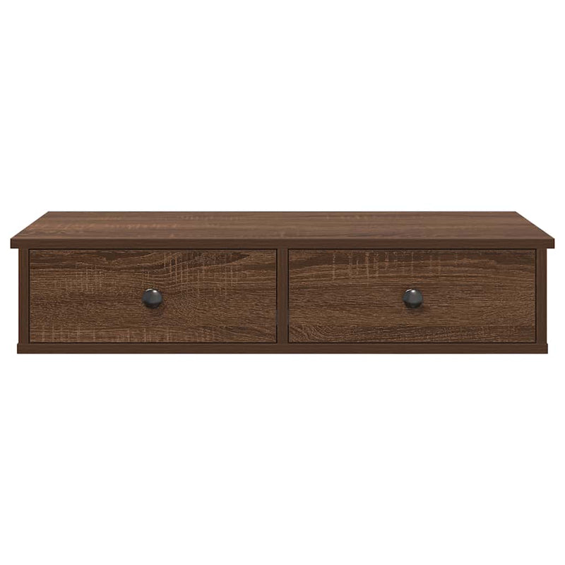 Wandregal mit Schubladen Braun Eiche 80x31x17 cm Holzwerkstoff