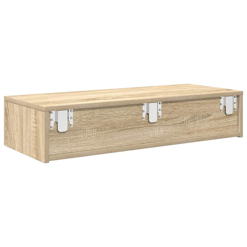 Wandregal mit Schubladen Sonoma-Eiche 80x33x17 cm Holzwerkstoff