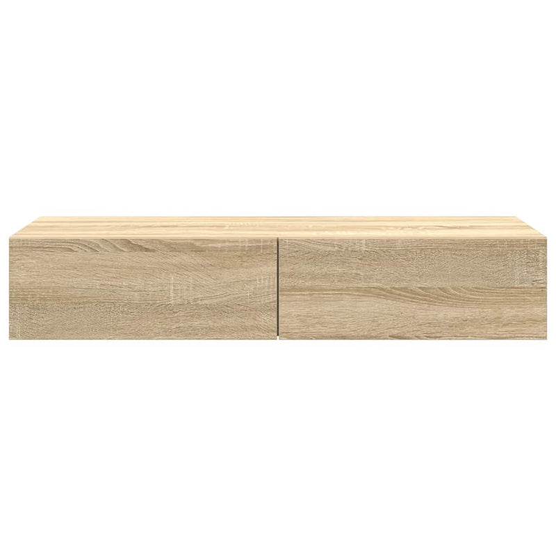 Wandregal mit Schubladen Sonoma-Eiche 100x36x19cm Holzwerkstoff