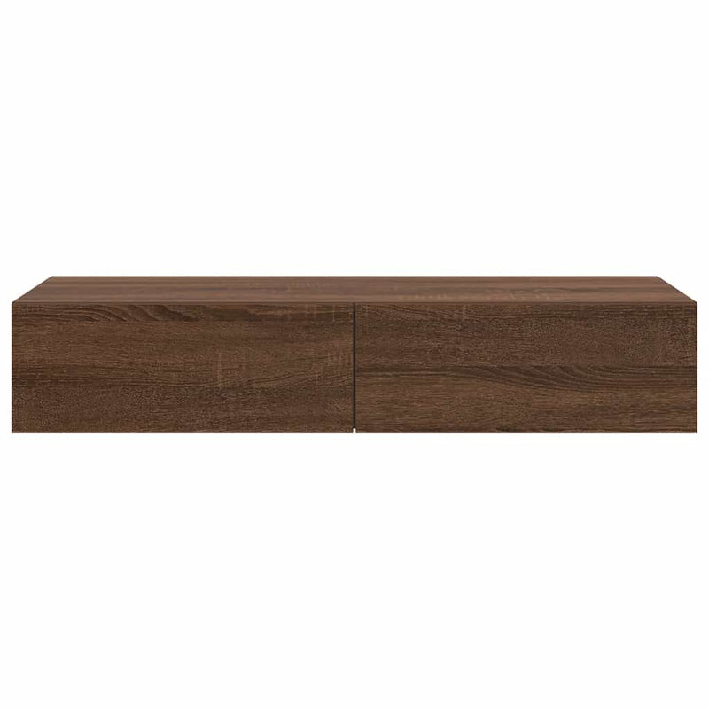 Wandregal mit Schubladen Braun Eiche 100x36x19 cm Holzwerkstoff