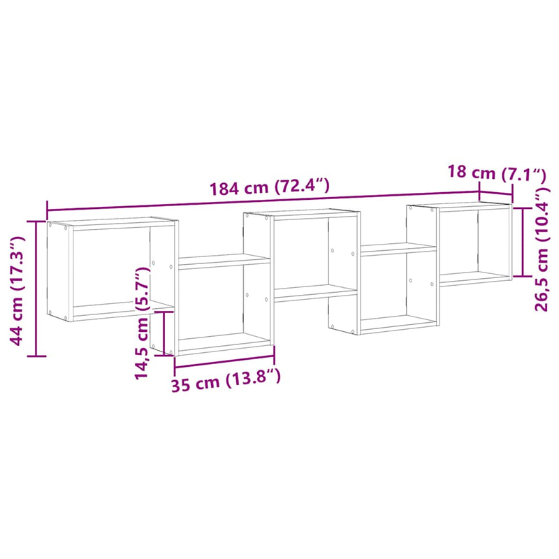 Würfelregal 5 Fächer Braun Eichen-Optik Holzwerkstoff