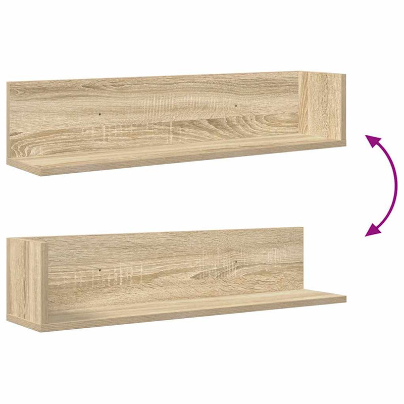 Wandregale 2 Stk. Sonoma-Eiche 75x16,5x16,5 cm Holzwerkstoff