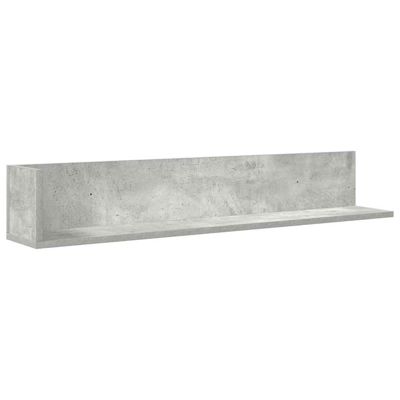 Wandregale 2 Stk. Betongrau 100x16,5x16,5 cm Holzwerkstoff