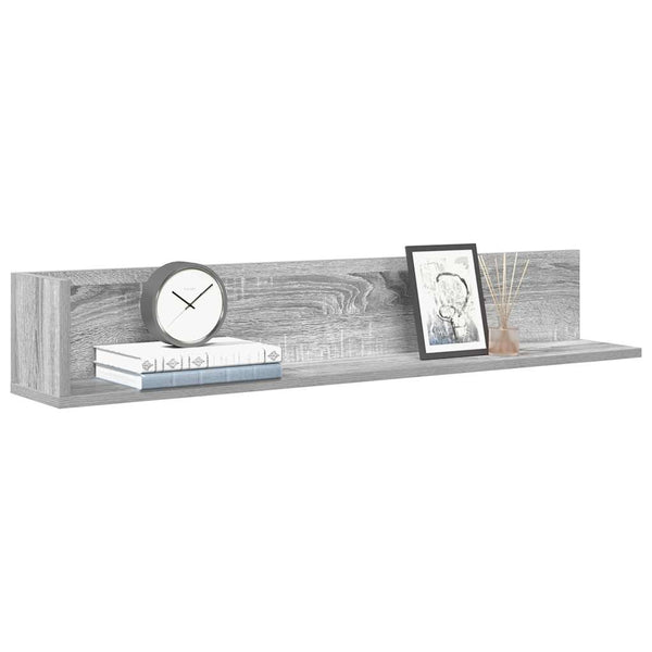 Wandregale 2 Stk. Grau Sonoma 100x16,5x16,5 cm Holzwerkstoff