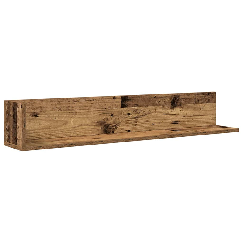 Wandregale 2 Stk. Altholz-Optik 100x16,5x16,5 cm Holzwerkstoff