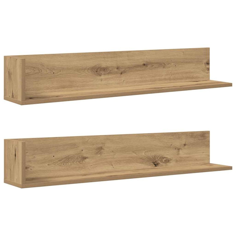 Wandregale 2 Stk. Artisan-Eiche 100x16,5x16,5 cm Holzwerkstoff