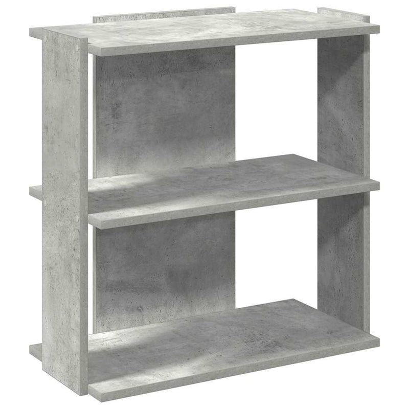 Bücherregal 3 Böden Betongrau 60x30x60 cm Holzwerkstoff