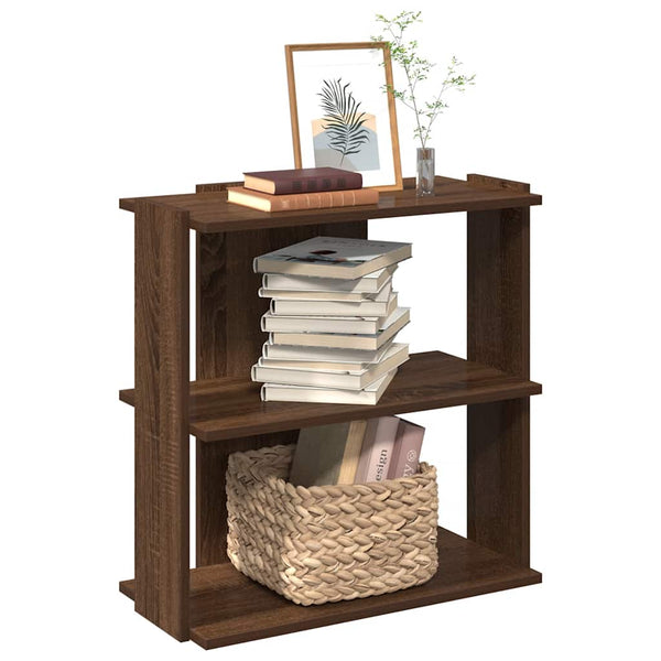 Bücherregal 3 Böden Braun Eichen-Optik 60x30x60cm Holzwerkstoff