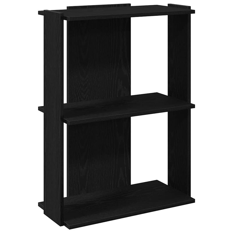 Bücherregal 3 Böden Schwarz 60x30x80 cm Holzwerkstoff