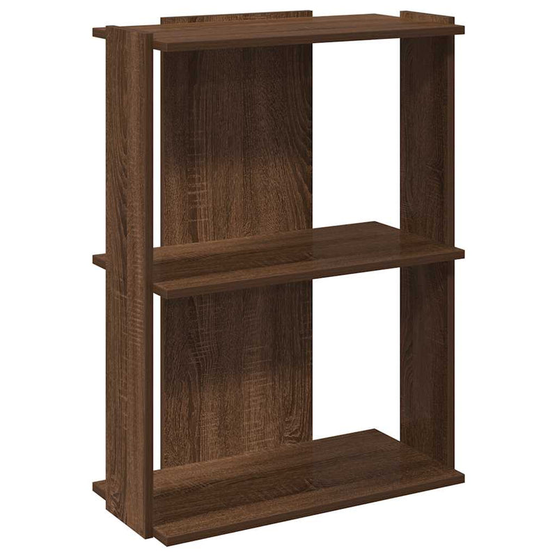 Bücherregal 3 Böden Braun Eichen-Optik 60x30x80cm Holzwerkstoff