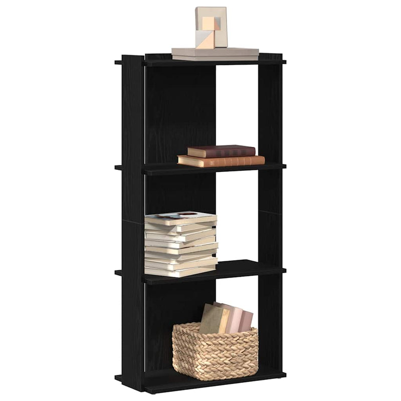 Bücherregal 3 Böden Schwarz 60x30x120 cm Holzwerkstoff