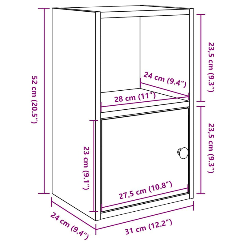 Bücherregal Sonoma-Eiche 31x24x52 cm Holzwerkstoff