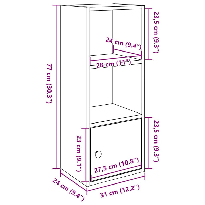 Bücherregal Sonoma-Eiche 31x24x77 cm Holzwerkstoff