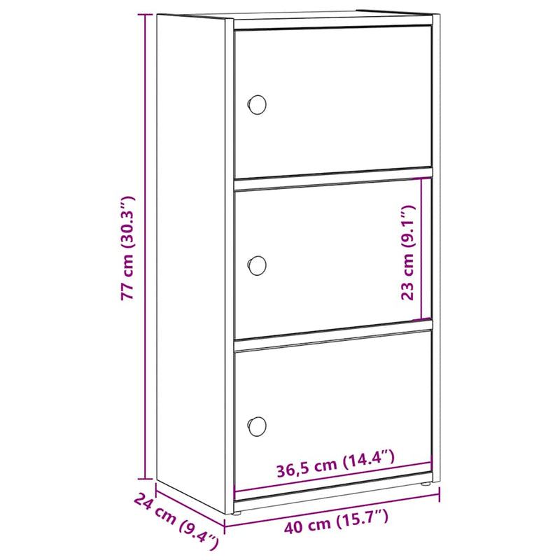 Bücherregal Weiß 40x24x77 cm Holzwerkstoff