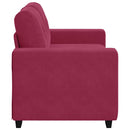 Zweisitzer-Sofa Weinrot 120 Cm Samt