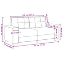 Zweisitzer-Sofa Rosa 140 Cm Samt