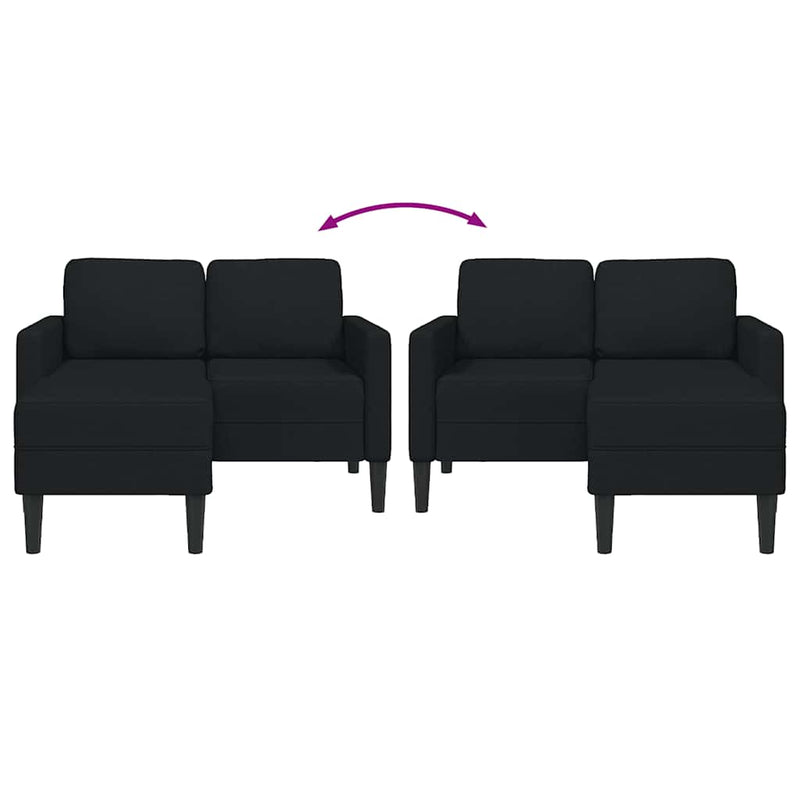 2-Sitzer-Sofa Mit Chaiselongue L-Form 125 Cm Stoff