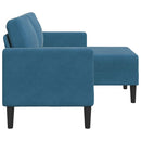 2-Sitzer-Sofa Mit Chaiselongue L-Form 125 Cm Samt