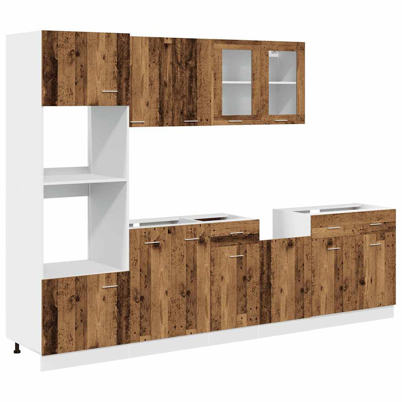 7-Tlg. Küchenschrank-Set -Optik Holzwerkstoff