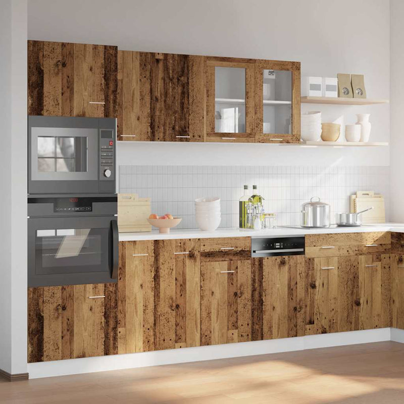 7-Tlg. Küchenschrank-Set -Optik Holzwerkstoff
