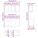 4-Tlg. Küchenschrank-Set -Optik Holzwerkstoff