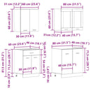 4-Tlg. Küchenschrank-Set -Optik Holzwerkstoff