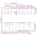 11-Tlg. Küchenschrank-Set Artisan-Eiche Holzwerkstoff