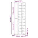 Schuhschrank -Optik 54X34X183 Cm Holzwerkstoff