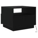 Couchtisch Mit Led-Leuchten Schwarz Eichen-Optik