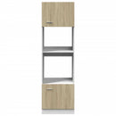 Mikrowellenumbauschrank Sonoma-Eiche 60X57X207 Cm Holzwerkstoff Schwarze Eiche