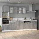 Mikrowellenumbauschrank Grau Sonoma 60X57X207 Cm Holzwerkstoff